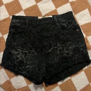 Black Floral Women's Shorts